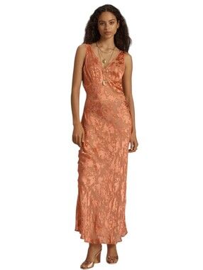 NWT Rollas Anthropologie Eliza Peach Sheer Midi/Maxi Dress